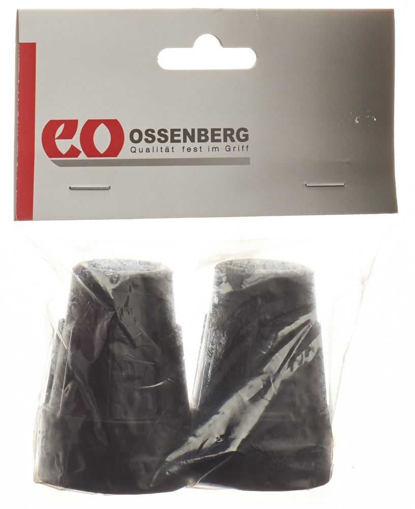 OSSENBERG Krückenkapsel 19mm schwarz 1 Paar