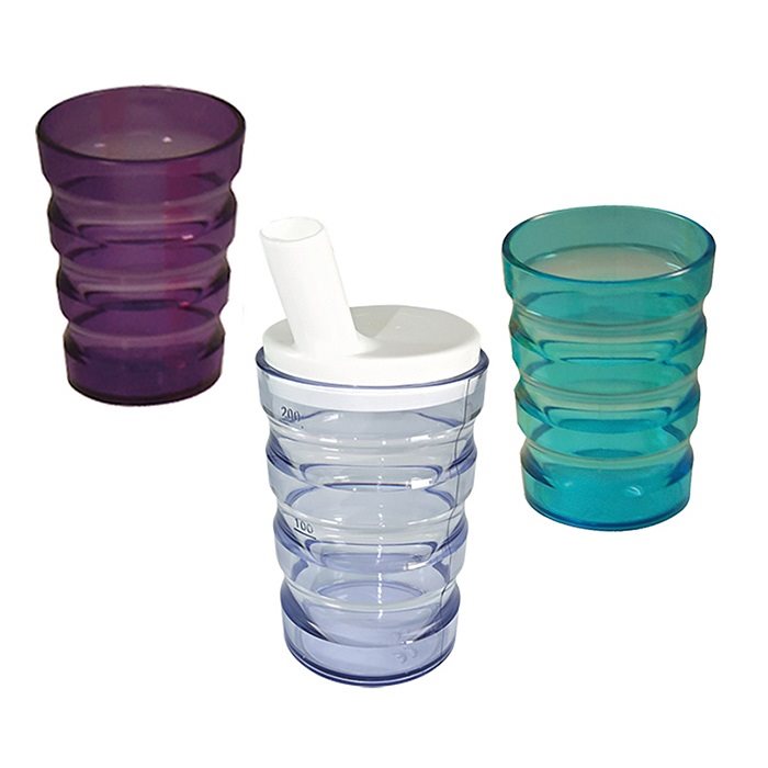 SUNDO Rillenbecher auslaufsicher 200ml blau