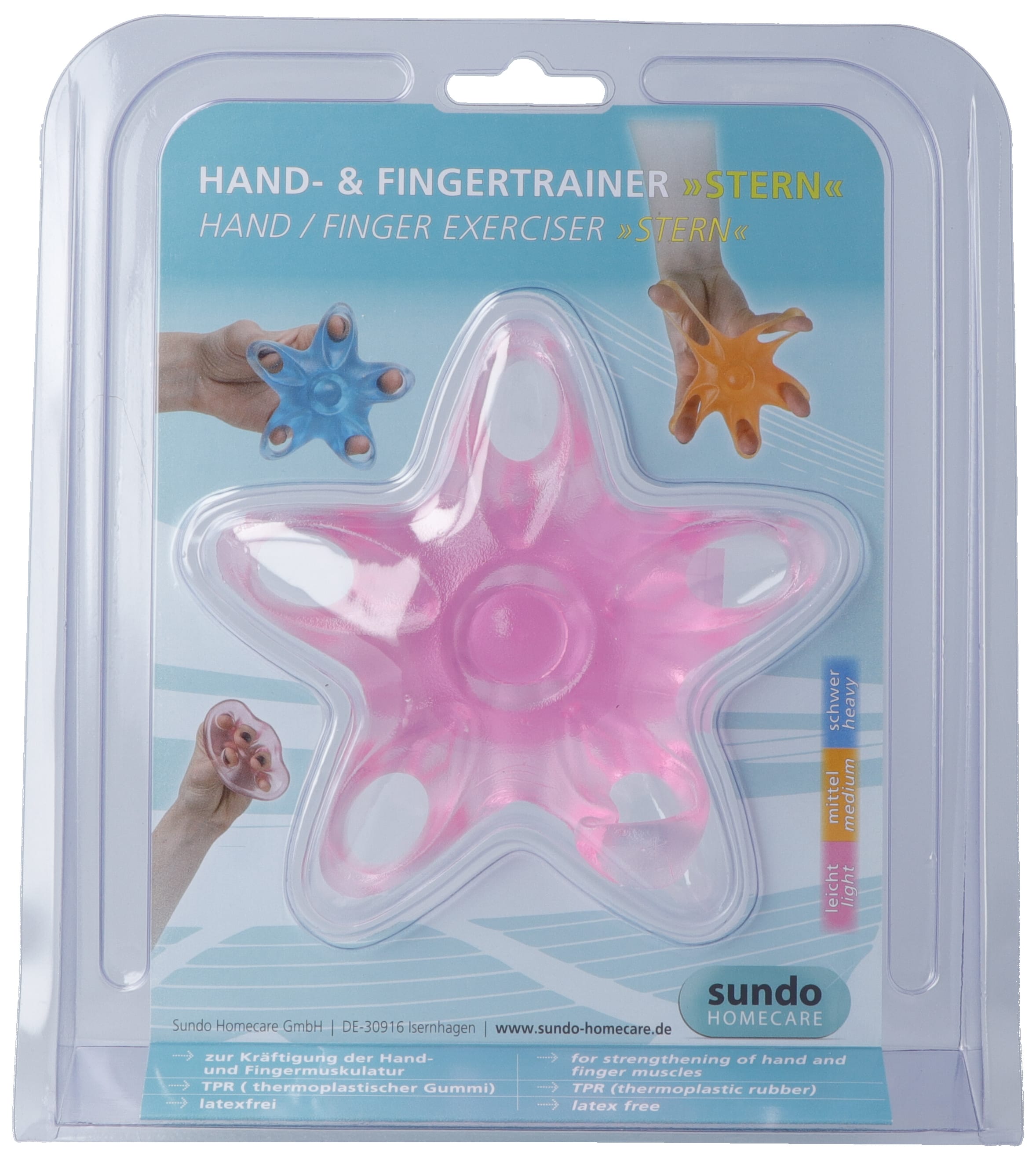SUNDO Hand - und Fingertrainer Stern pink leicht