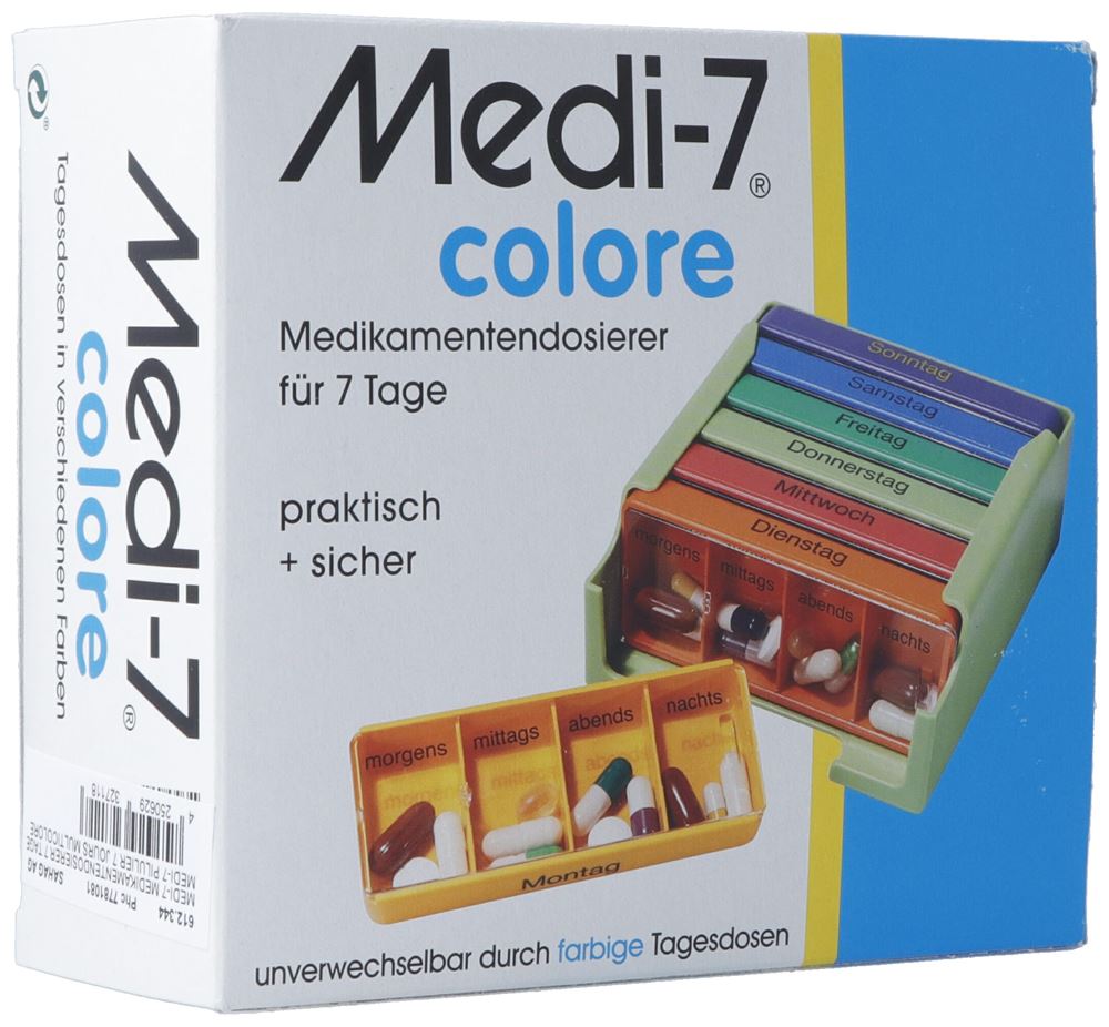 SAHAG Medi-7 Medidosierer 7 Tage 4 Fächer bunt D