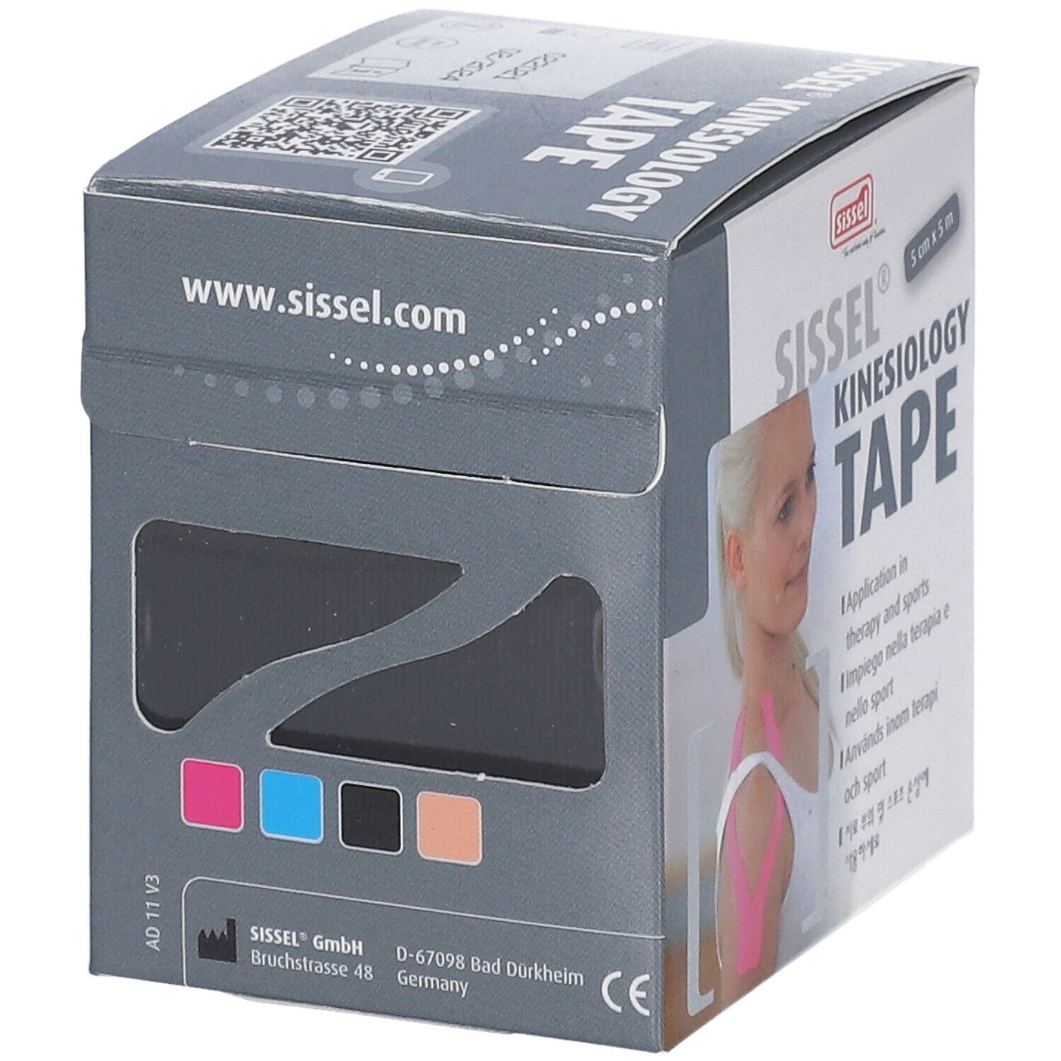 SISSEL Kinesiology Tape 5cmx5m schwarz