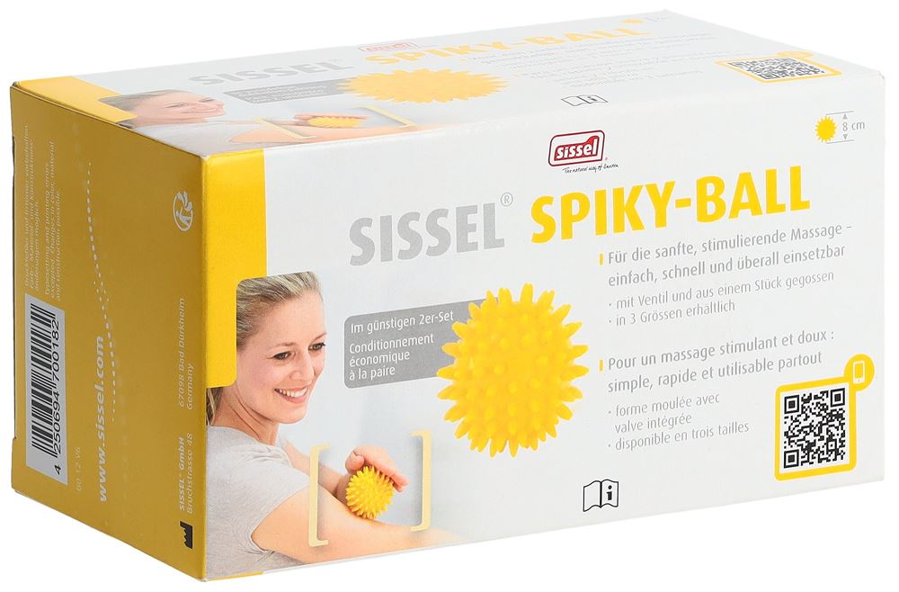 SISSEL Spiky-Ball 8cm gelb 2 Stk