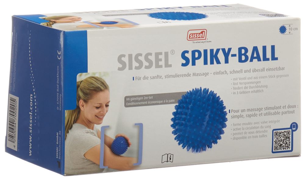 SISSEL Spiky-Ball 10cm blau 2 Stk
