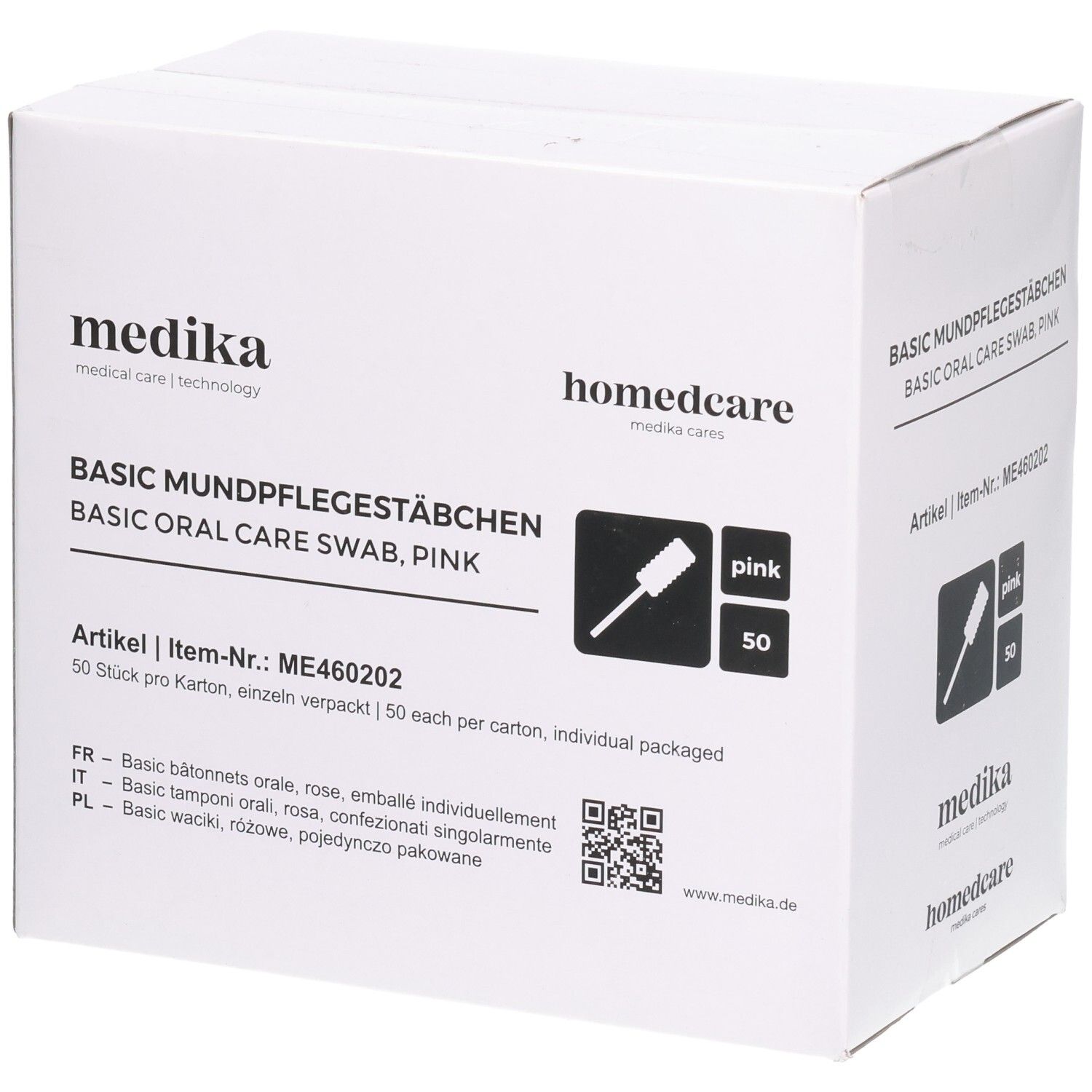 MEDIKA Basic Mundpflegestäbch 11cm pi unbeh 50 Stk