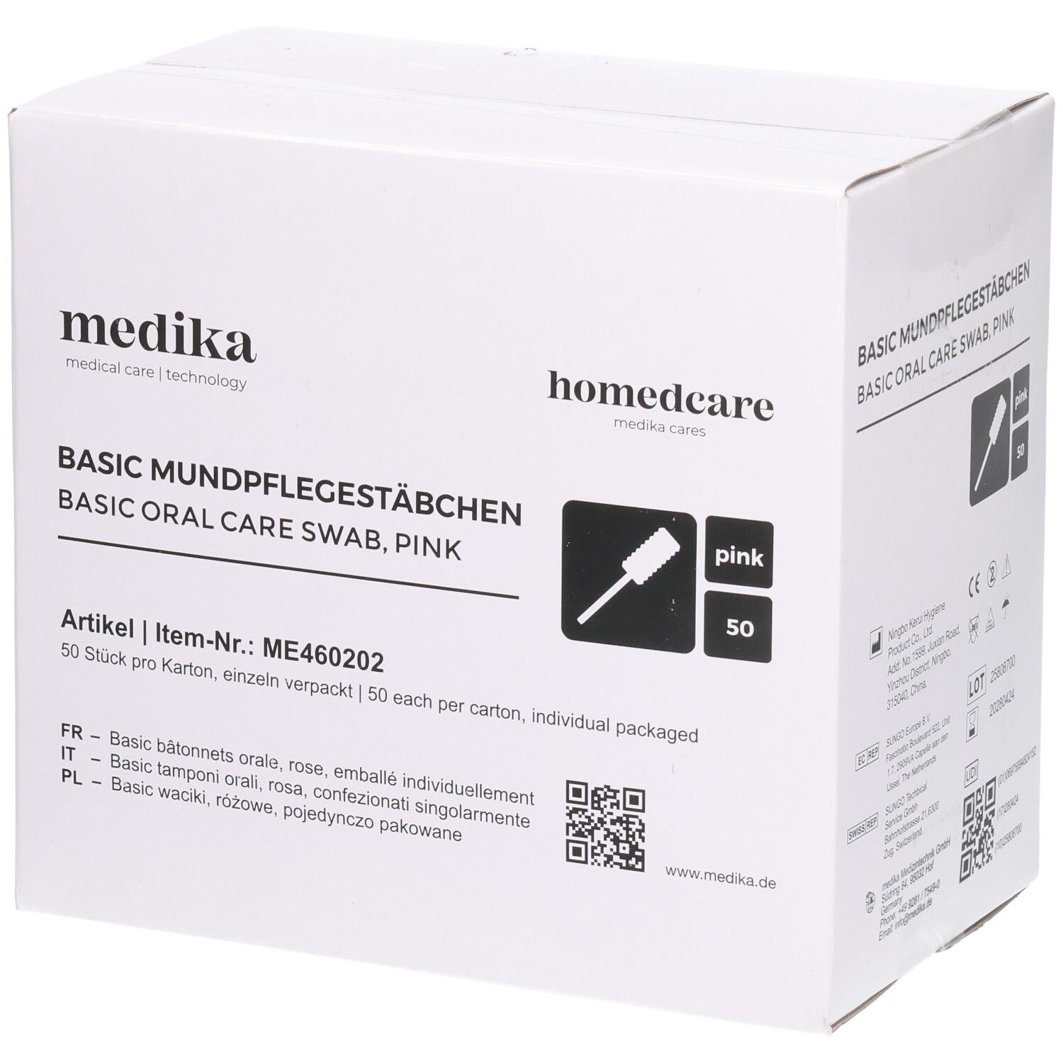 MEDIKA Basic Mundpflegestäbch 11cm pi unbeh 50 Stk