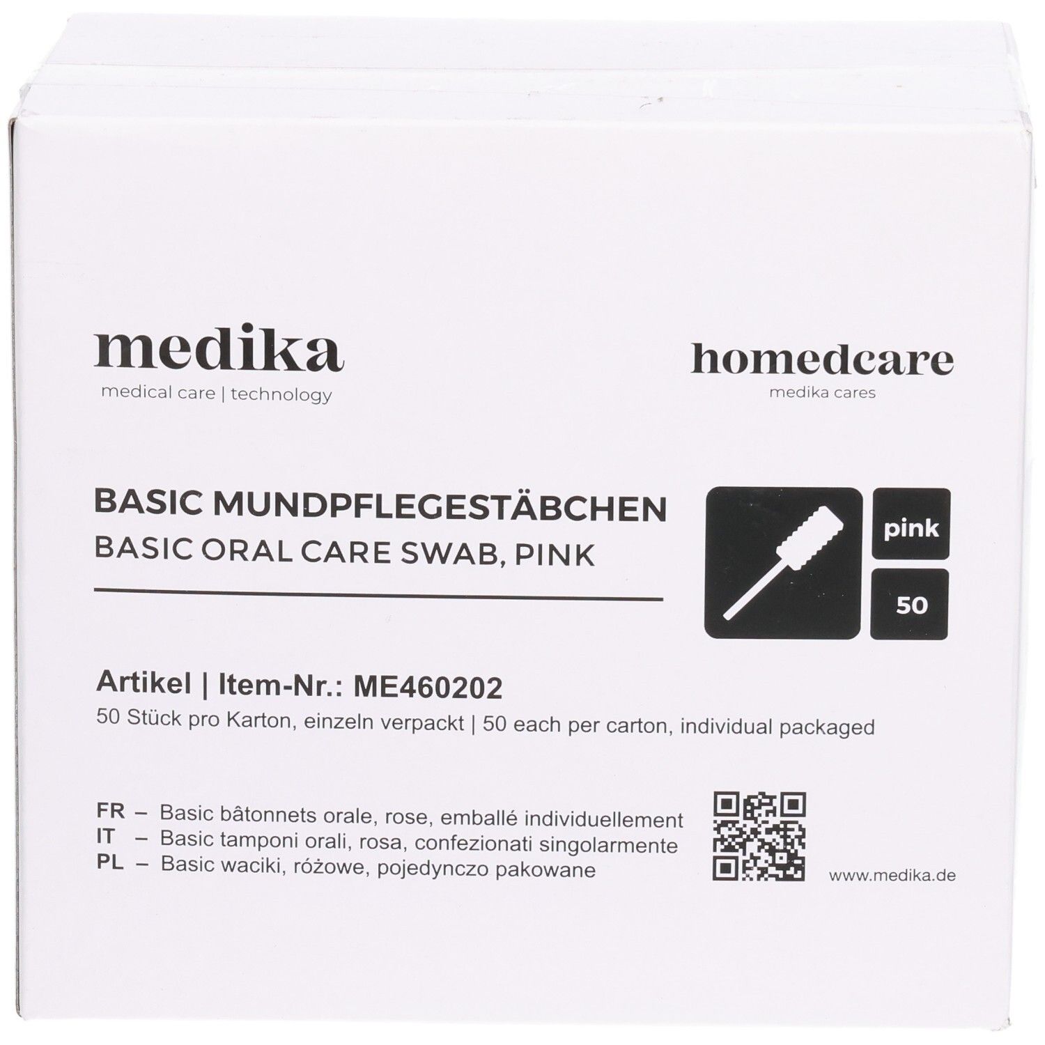 MEDIKA Basic Mundpflegestäbch 11cm pi unbeh 50 Stk