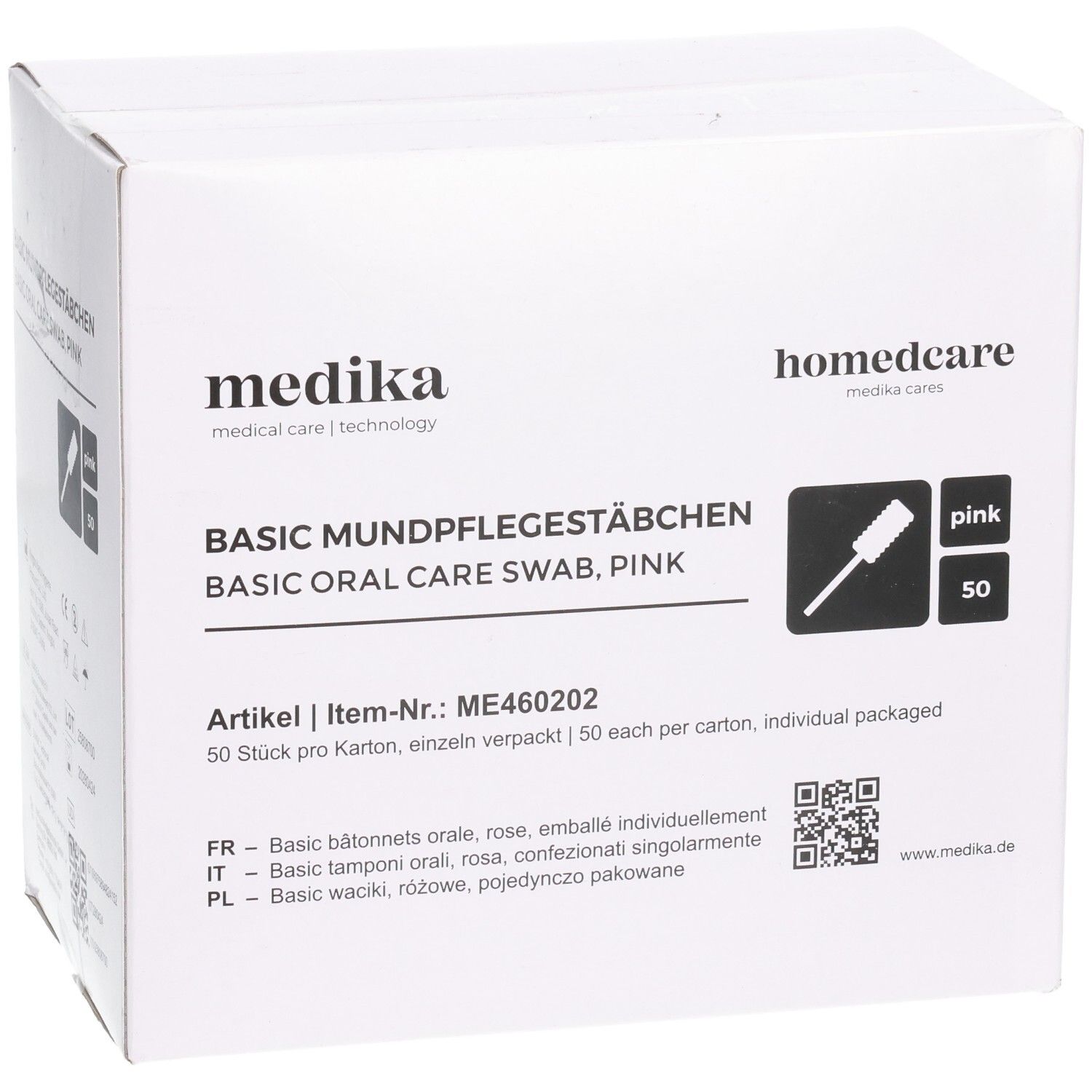 MEDIKA Basic Mundpflegestäbch 11cm pi unbeh 50 Stk