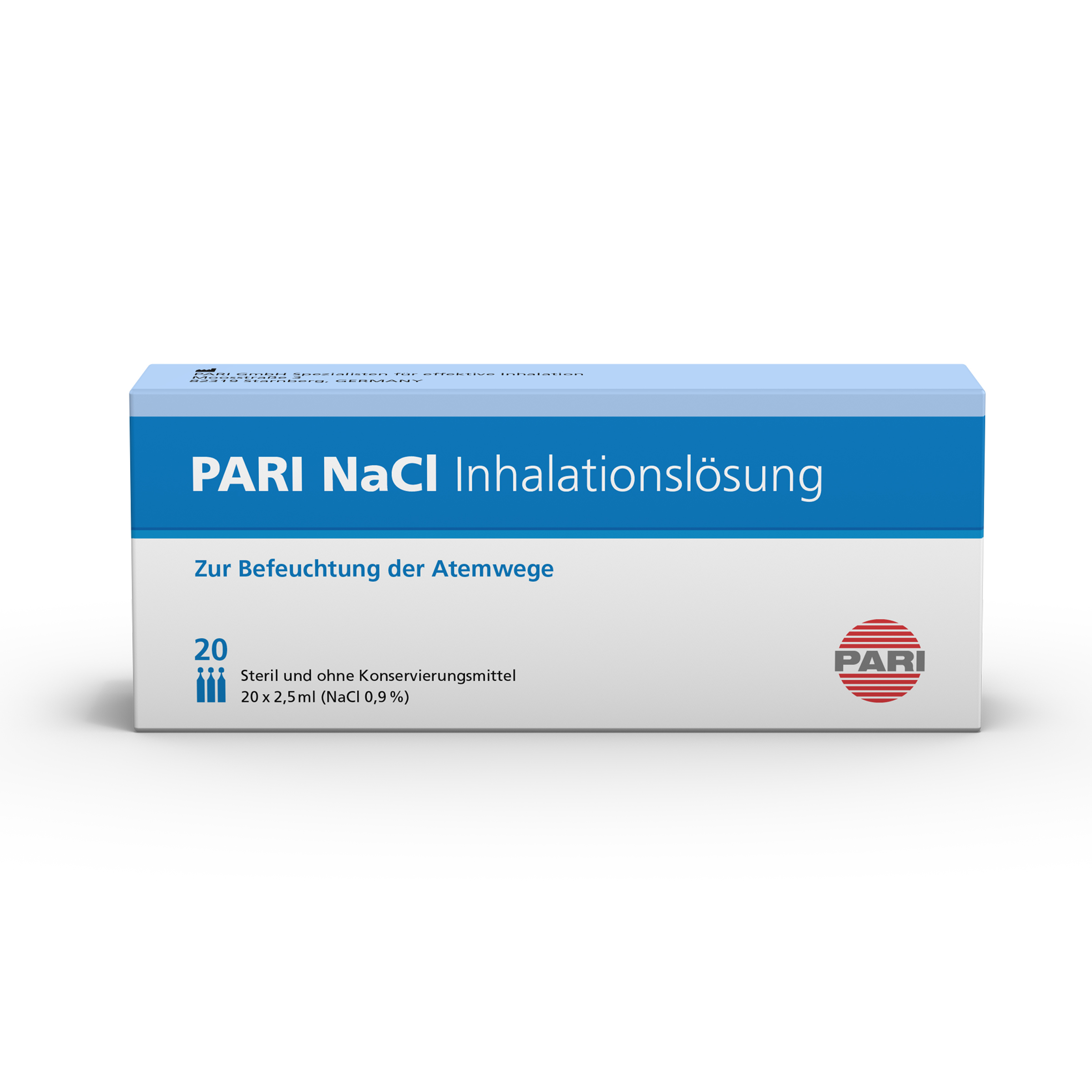 PARI NaCl Inhal Lös 0.9 % isot 20 Amp 2.5 ml