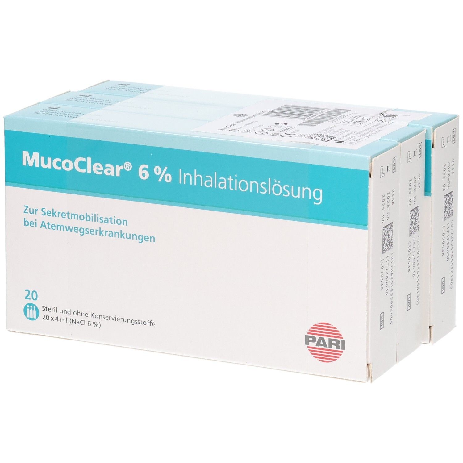 PARI MucoClear NaCl Inhal Lös 6 % hyp 60 Amp 4 ml
