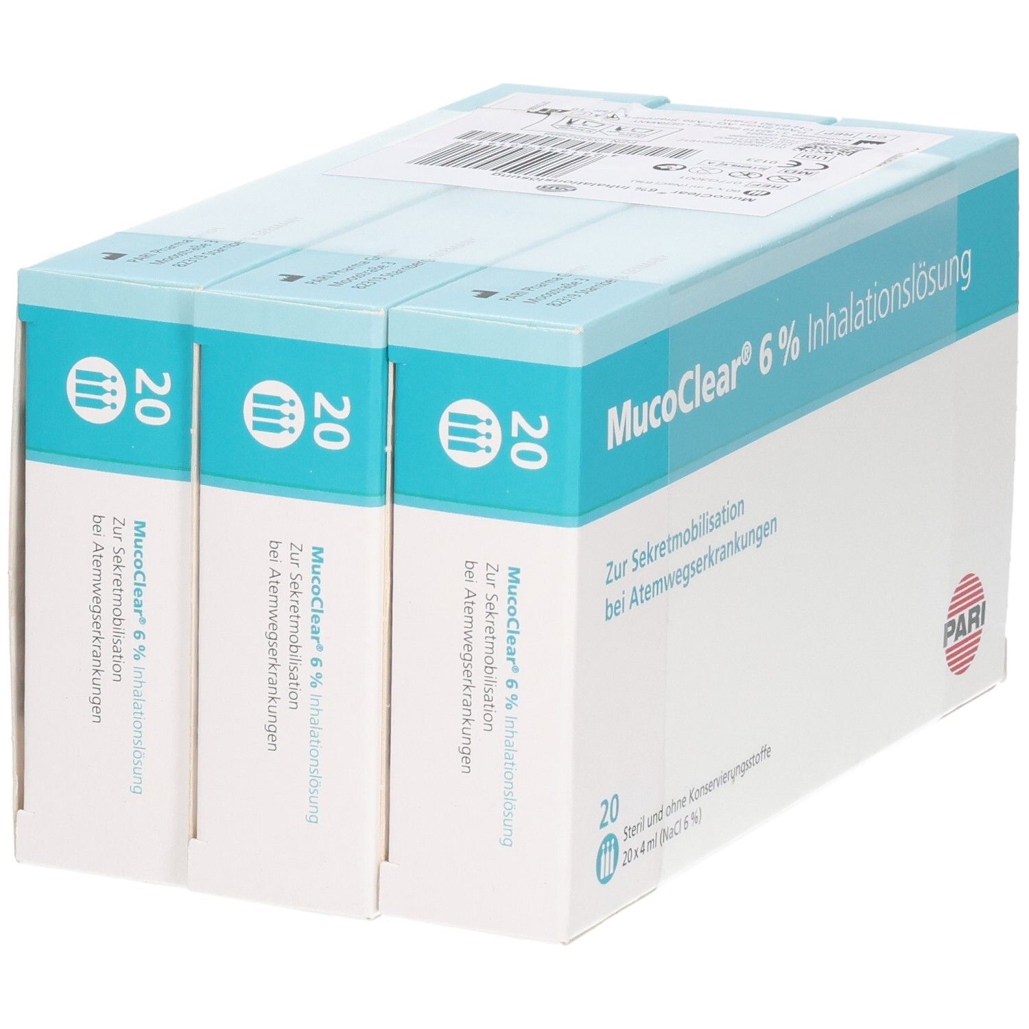 PARI MucoClear NaCl Inhal Lös 6 % hyp 60 Amp 4 ml