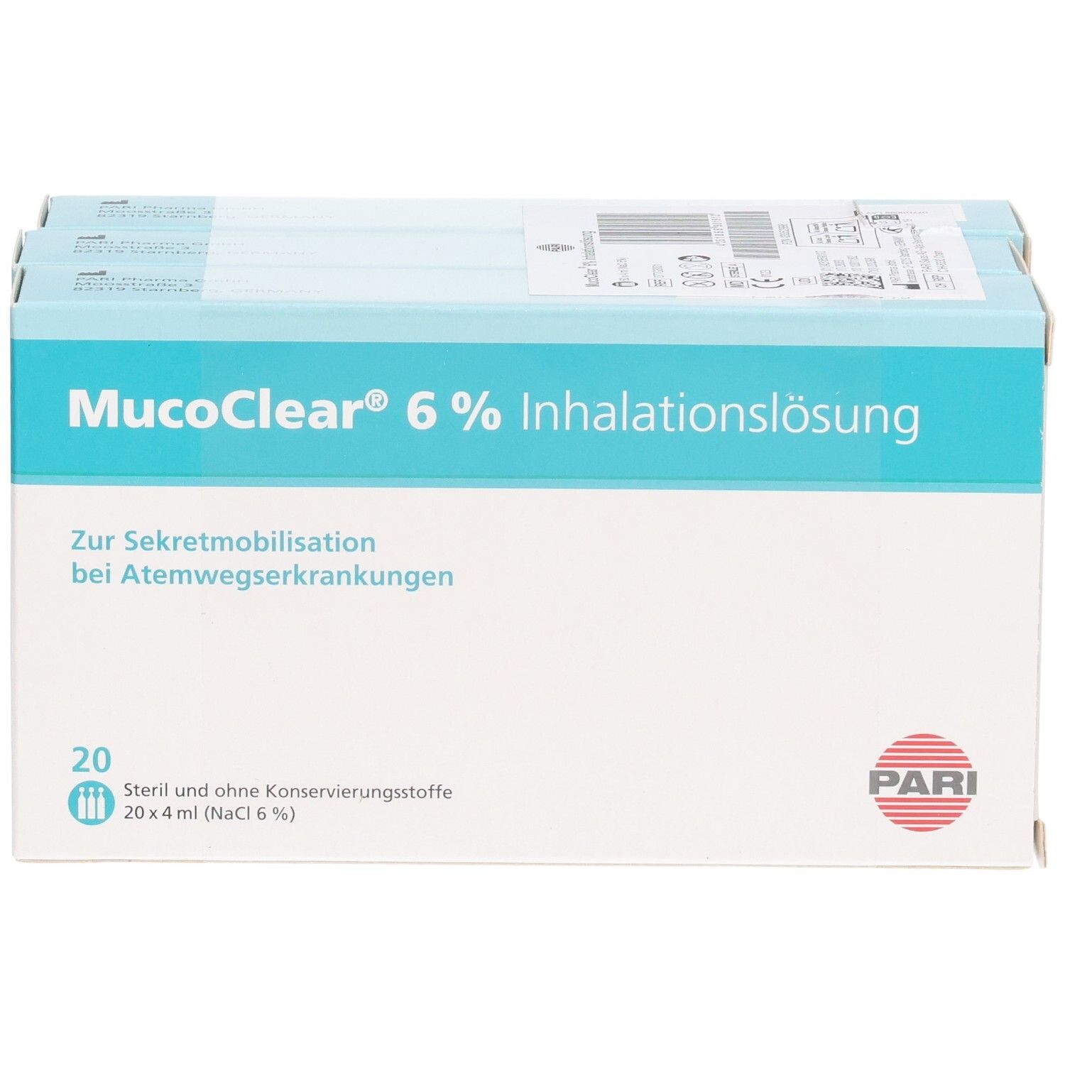 PARI MucoClear NaCl Inhal Lös 6 % hyp 60 Amp 4 ml