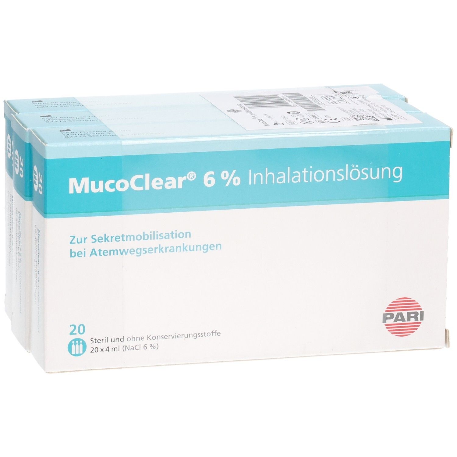 PARI MucoClear NaCl Inhal Lös 6 % hyp 60 Amp 4 ml