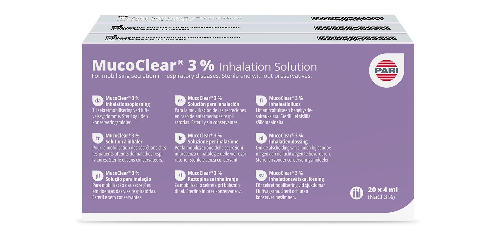 PARI MucoClear NaCl Inhal Lös 3 % hy n 60 Amp 4 ml