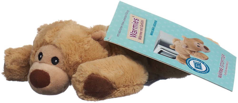 WARMIES Minis Wärme-Stofftier Bär liegend beige
