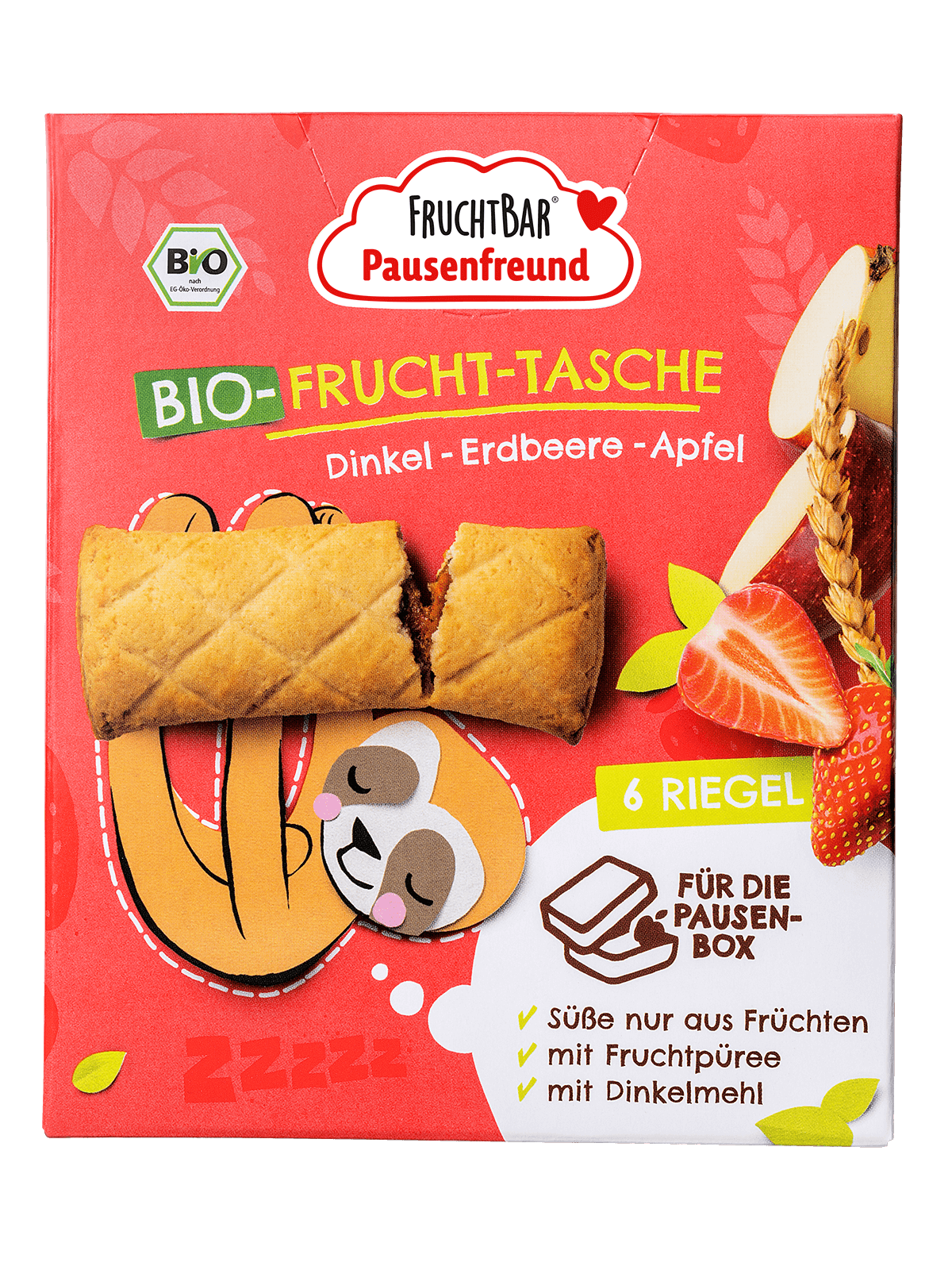 FRUCHTBAR Frucht Tasche Bio Dink Erdb Apf 6 x 22 g