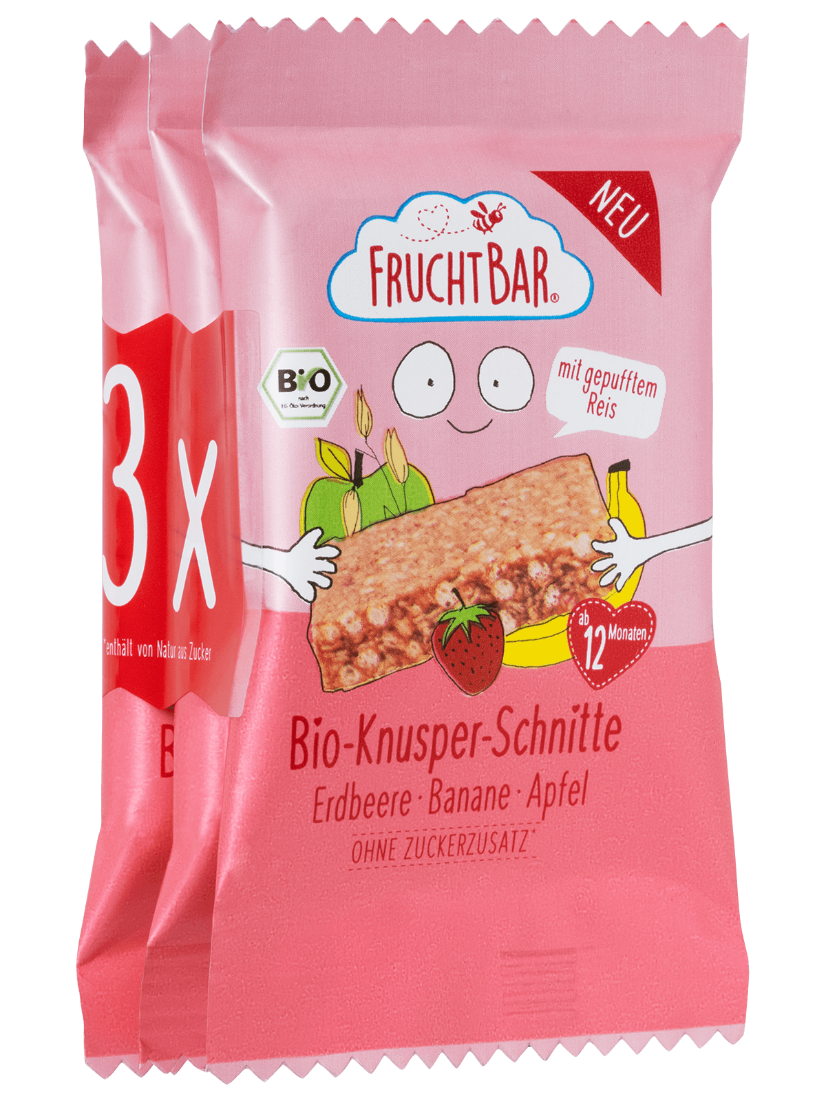 FRUCHTBAR Knusper Schnitte Bio Erdb Bana 3 x 23 g