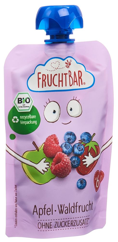 FRUCHTBAR Fruchtpüree Bio Apfel Waldfrucht 100 g