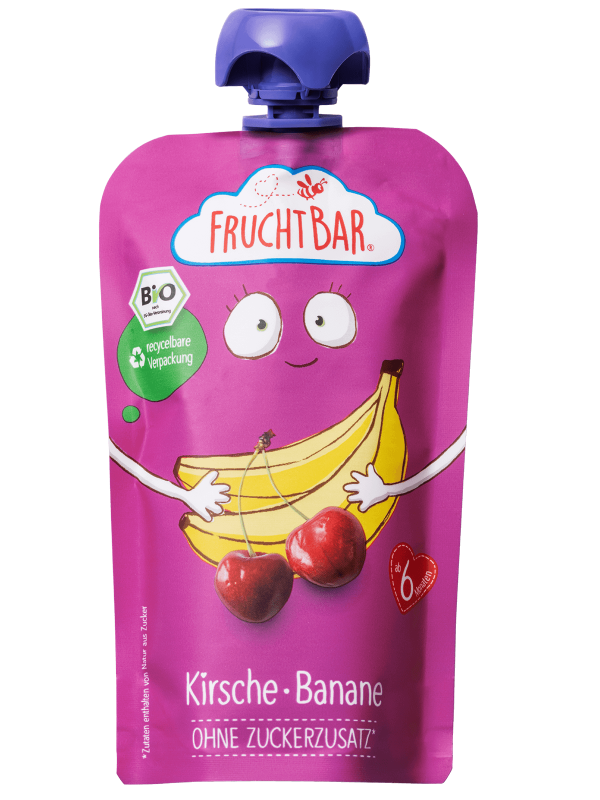 FRUCHTBAR Fruchtpüree Bio Kirsche Banane 120 g