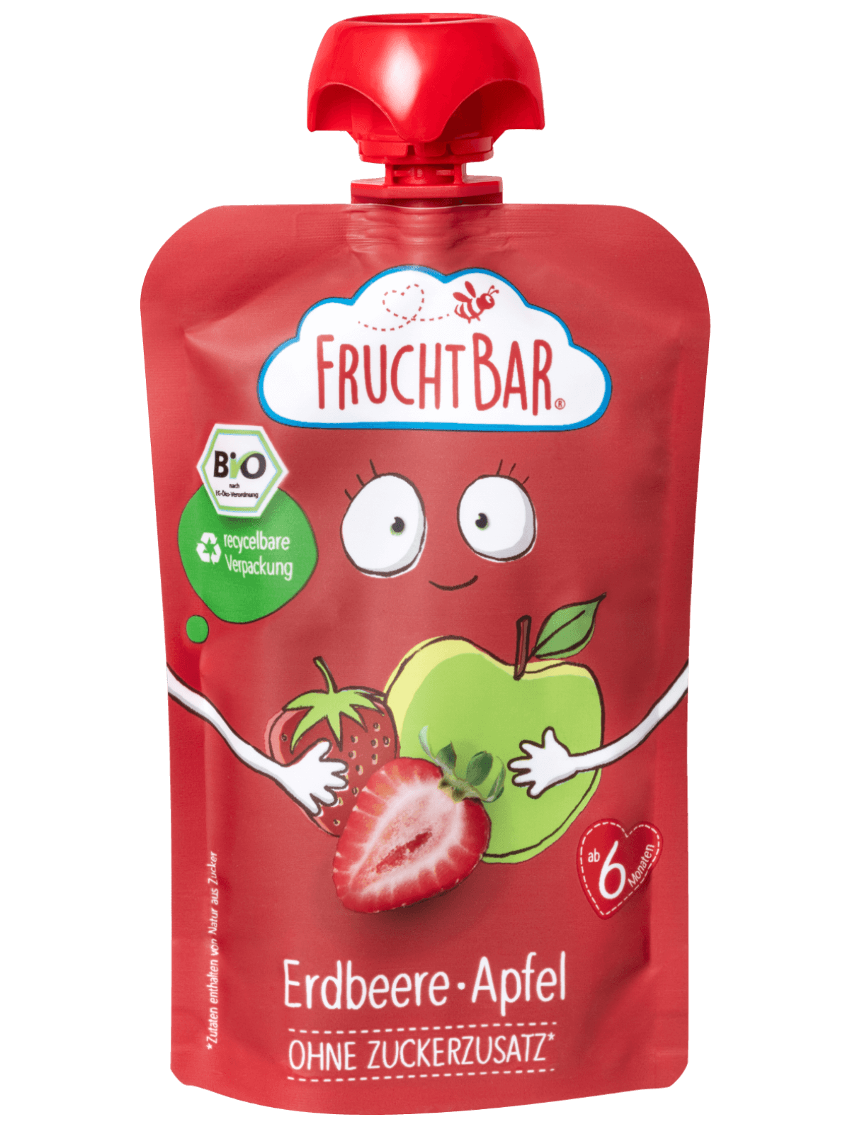 FRUCHTBAR Fruchtpüree Bio Erdbeere Apfel 100 g