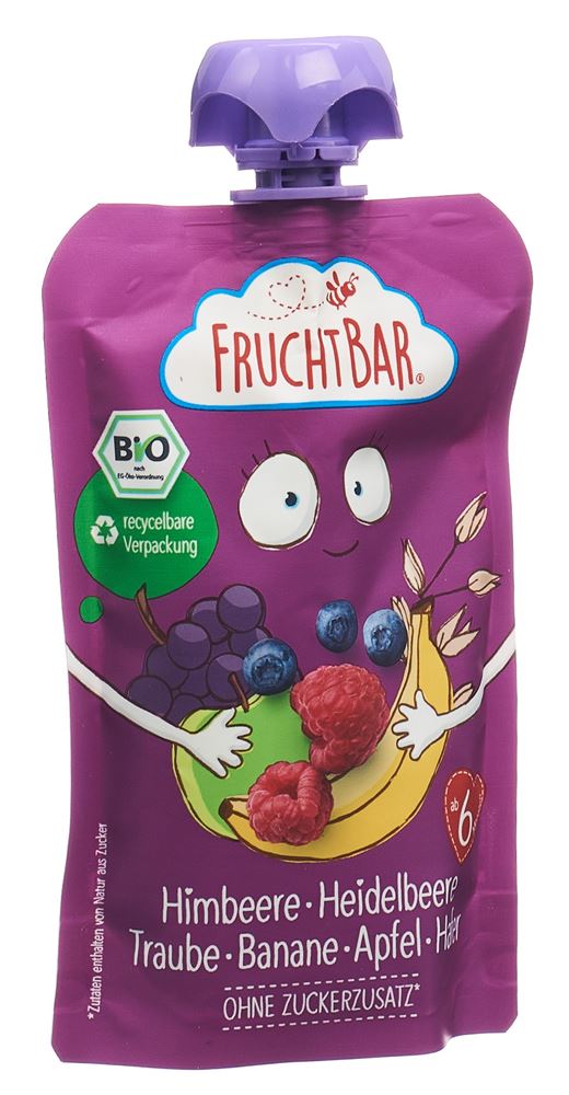 FRUCHTBAR Fruchtpüree Bio Himb Heid Trau Ban 100 g
