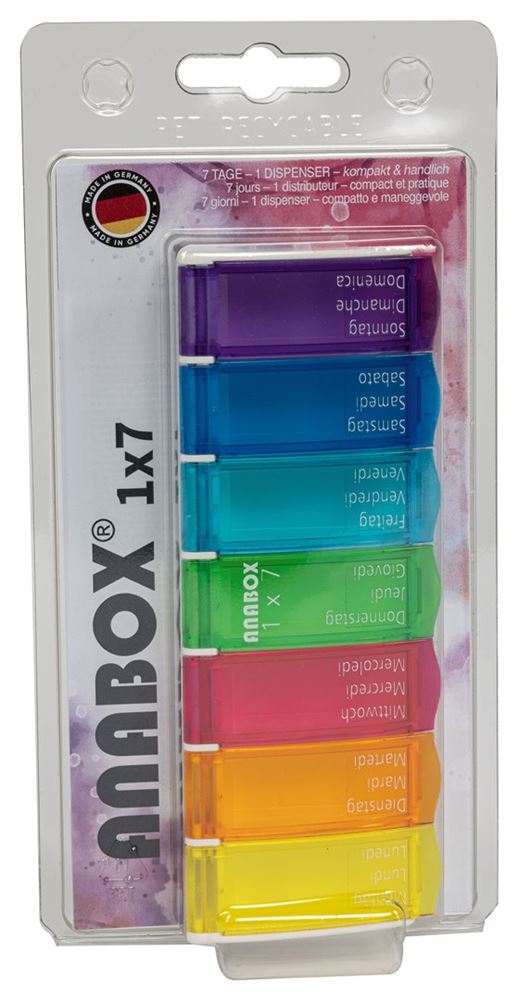 ANABOX Medidispenser 1x7 bunt D/F/I im Blister