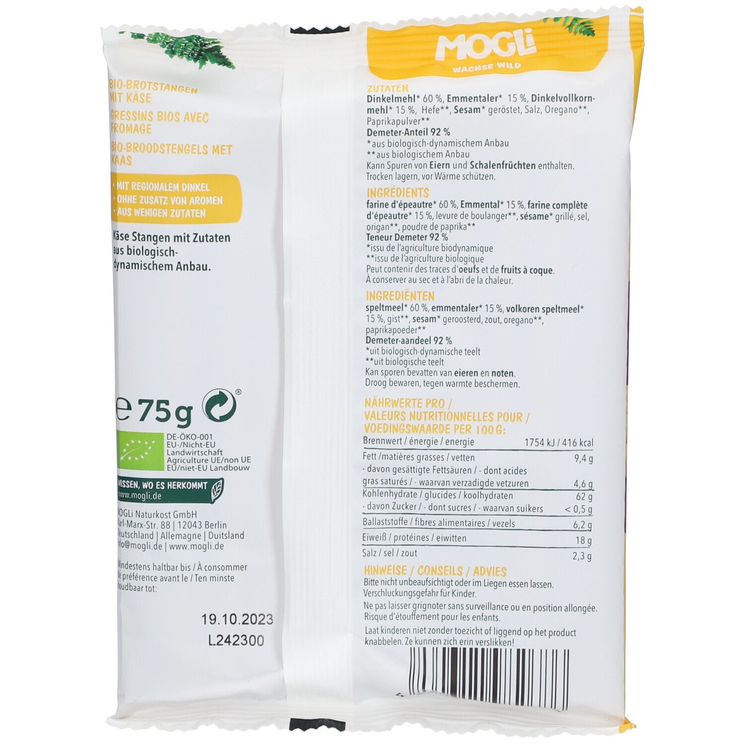 MOGLI Käsestangen Btl 75 g