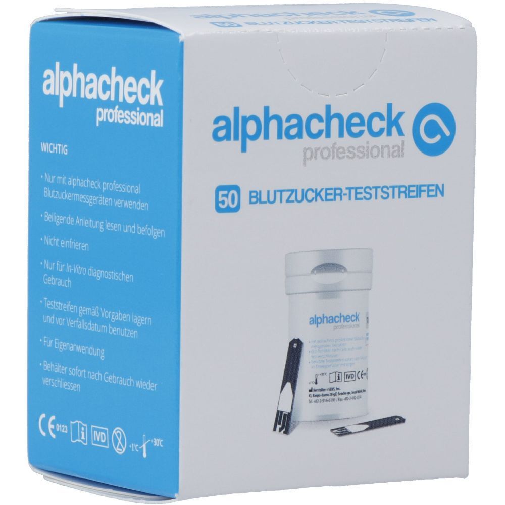 Teststreifen zur Blutzuckermessung alphacheck