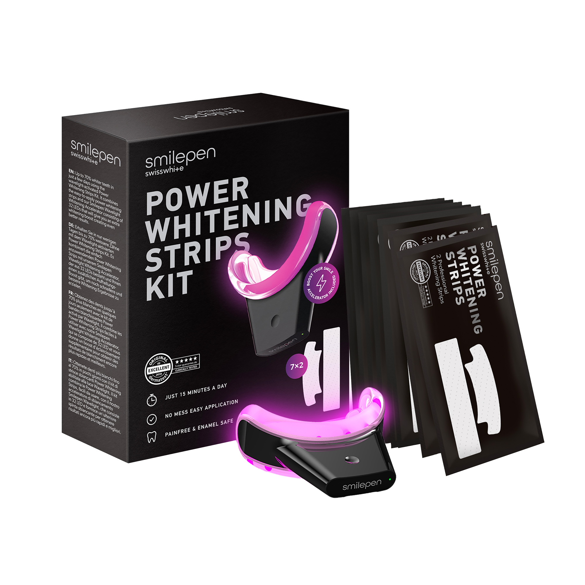 SMILEPEN Pow Whiten Strips Kit Strips&Accelerator