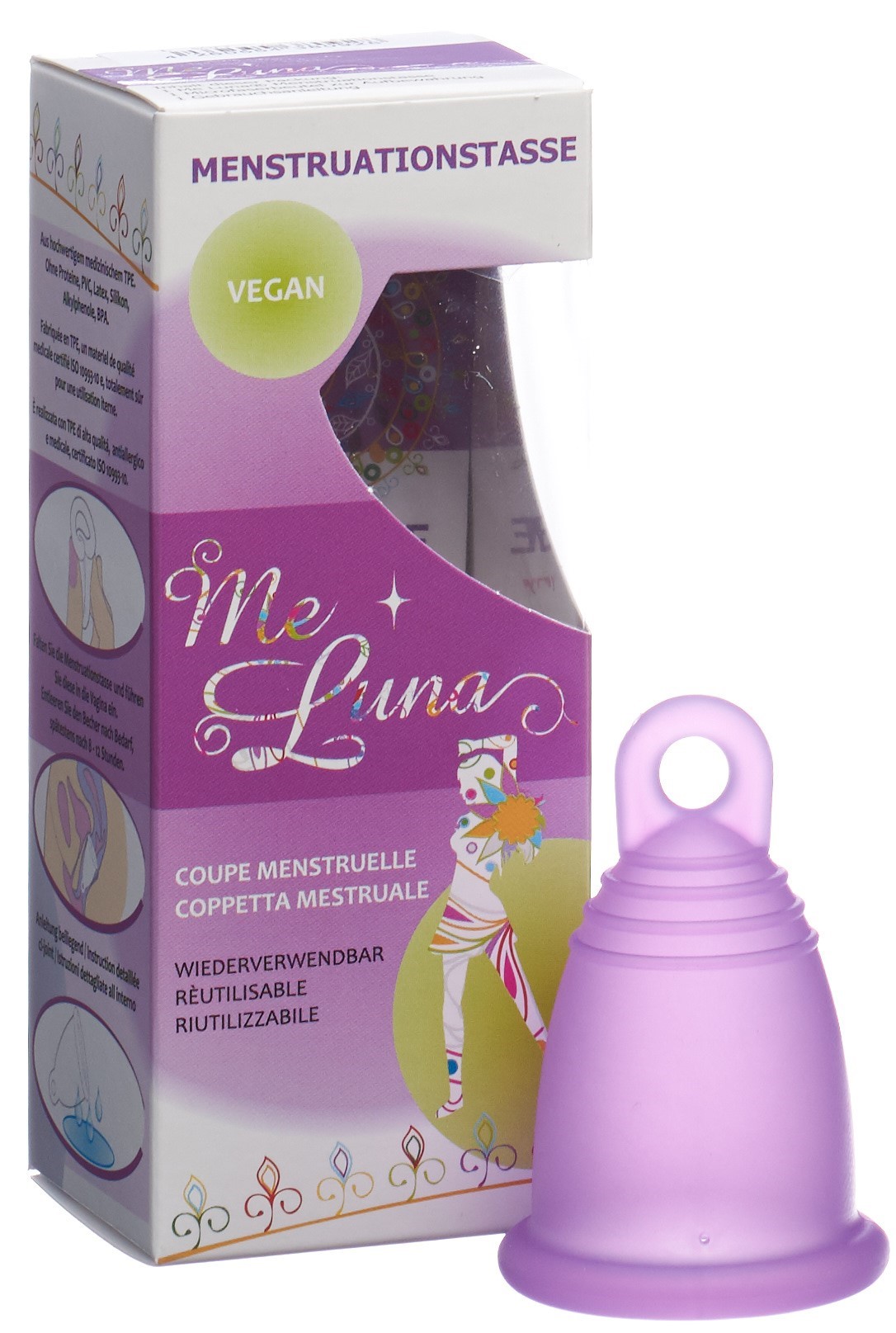 ME LUNA Menstruationstasse Classic M Ring Violett