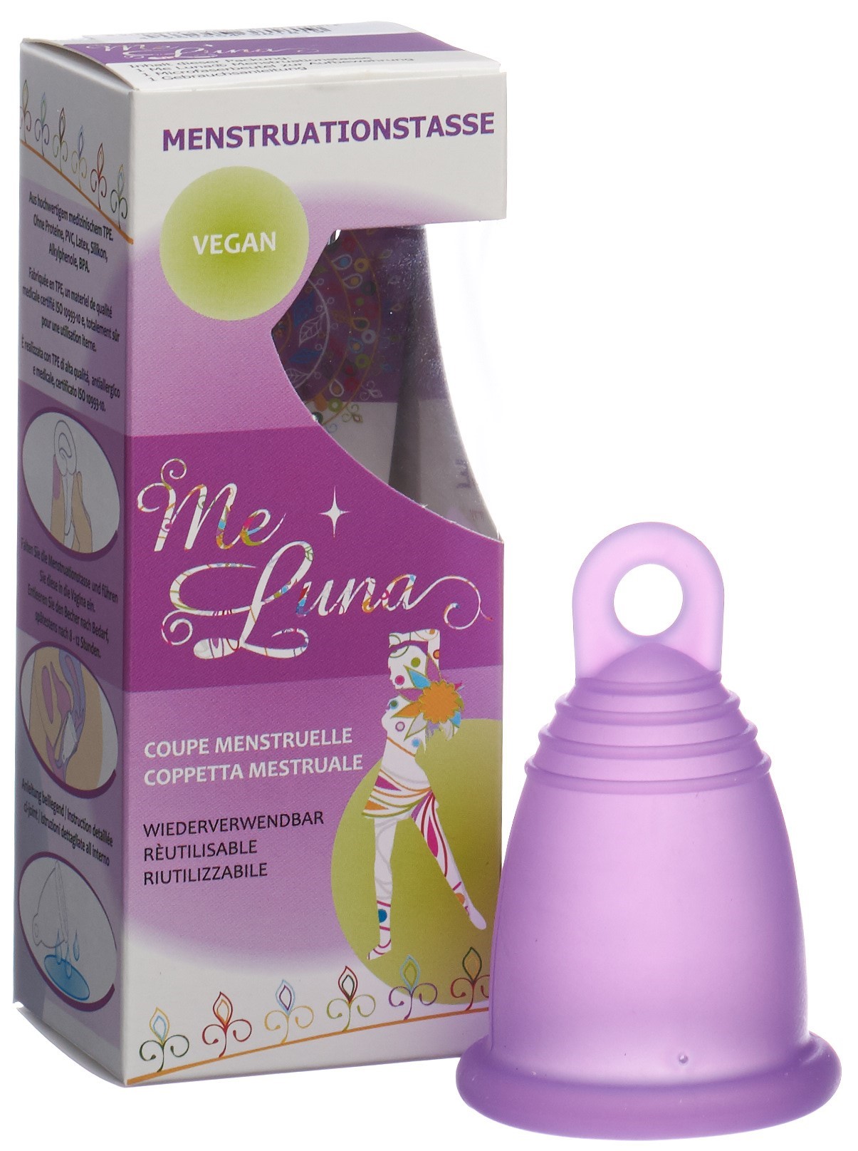 ME LUNA Menstruationstasse Classic XL Ring Violett