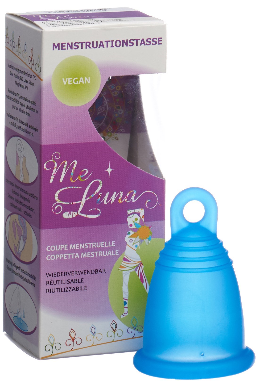 ME LUNA Menstruationstasse Classic L Ring Blau