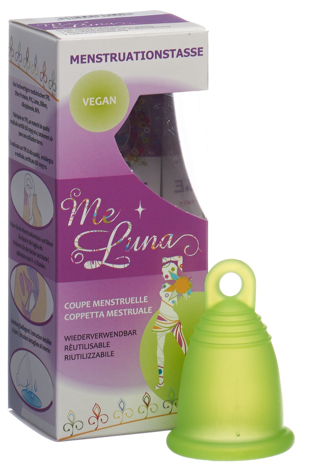 ME LUNA Menstruationstasse Classic S Ring Grün