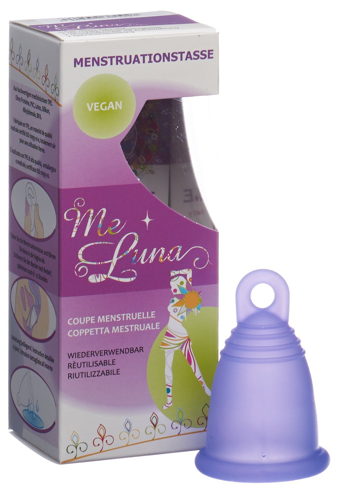 ME LUNA Menstruationstasse Sport S Blau-Violett