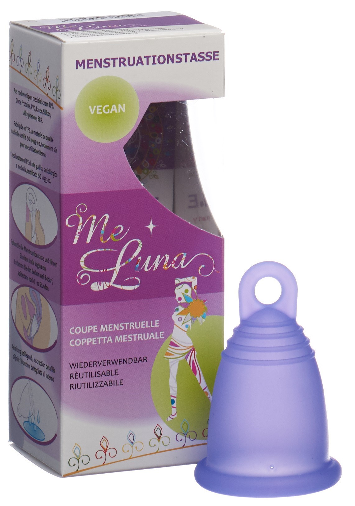 ME LUNA Menstruationstasse Sport M Blau-Violett