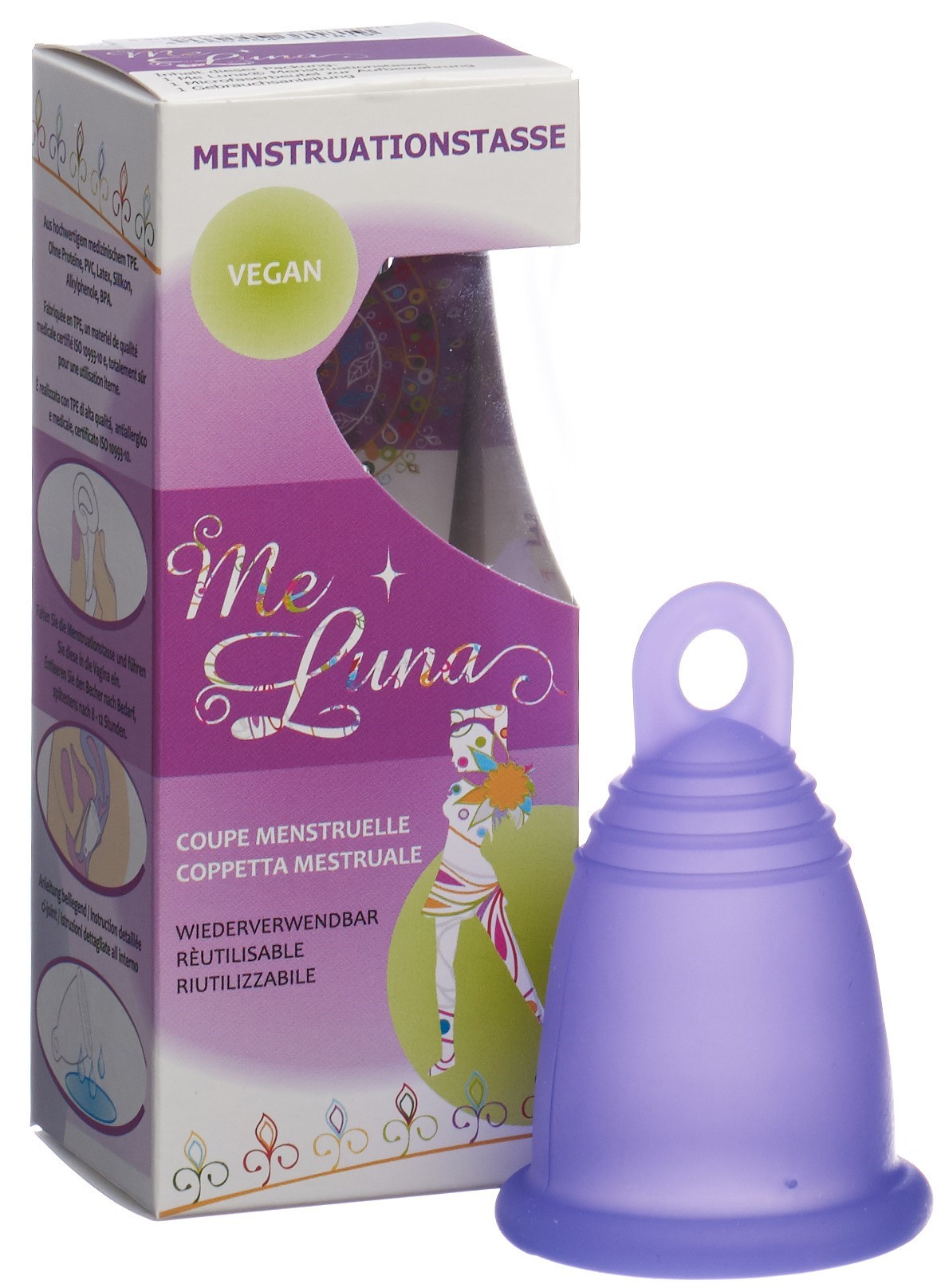 ME LUNA Menstruationstasse Sport XL Blau-Violett