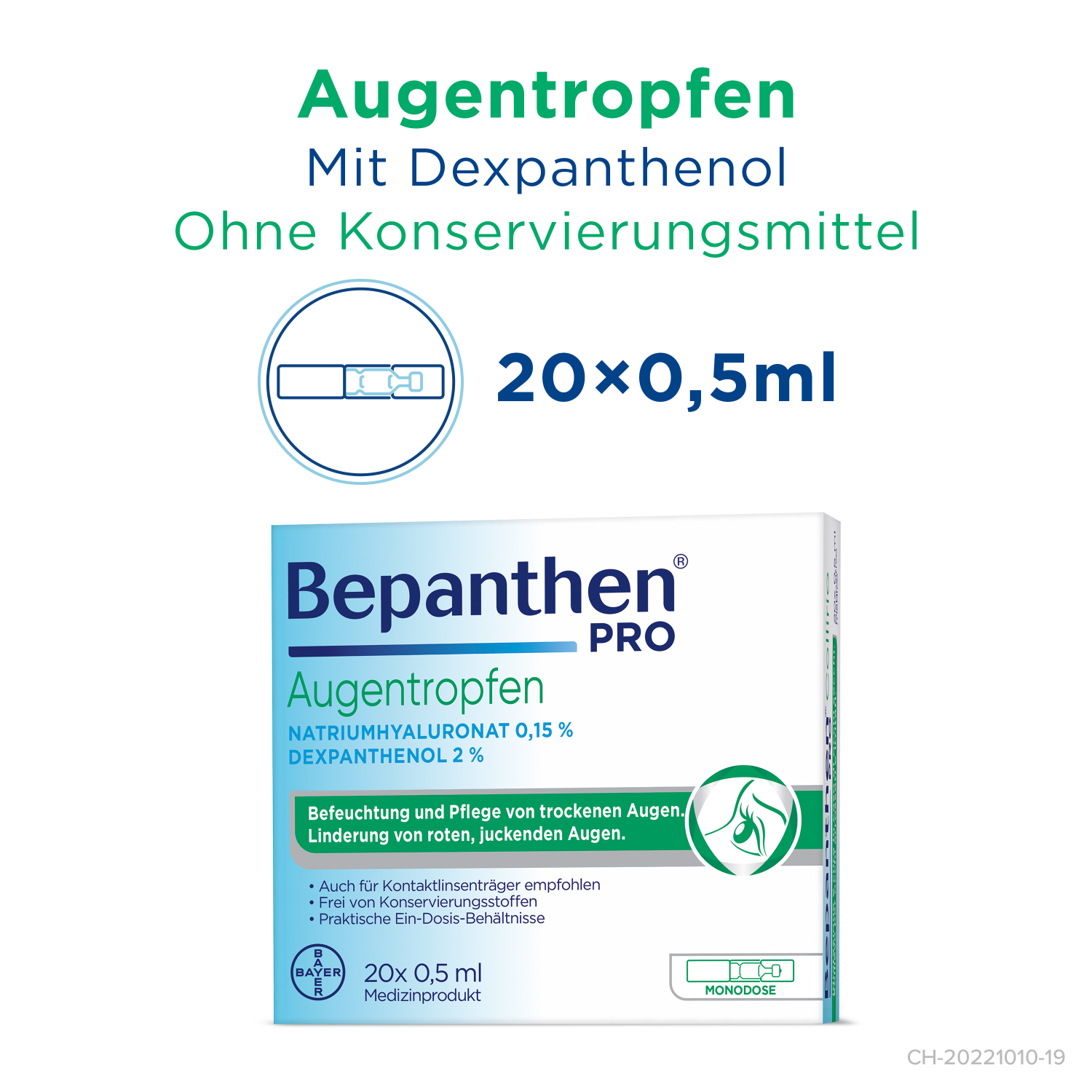 BEPANTHEN PRO Augentropfen 20 Monodos 0.5 ml