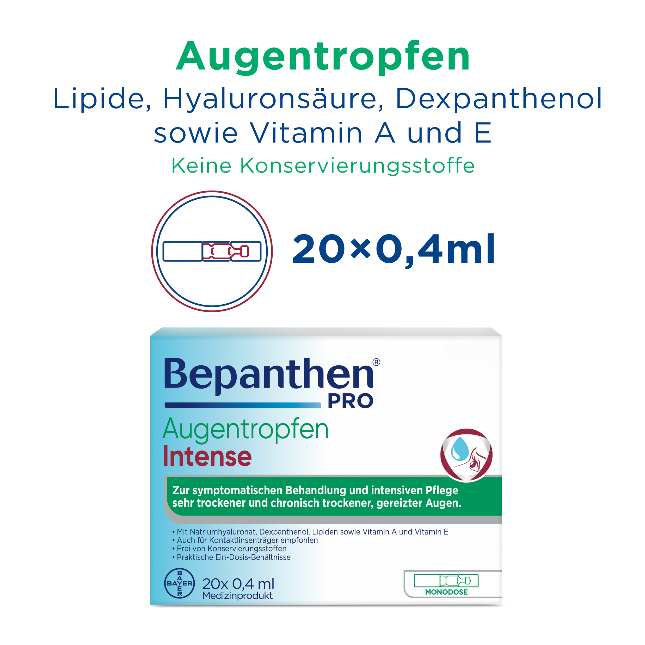 BEPANTHEN PRO Augentropfen Inten Mono 20 x 0.4 ml