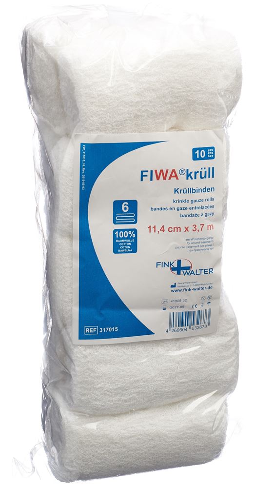 FIWA Krüllbinde 11.4cmx3.7m unsteril 10 Stk