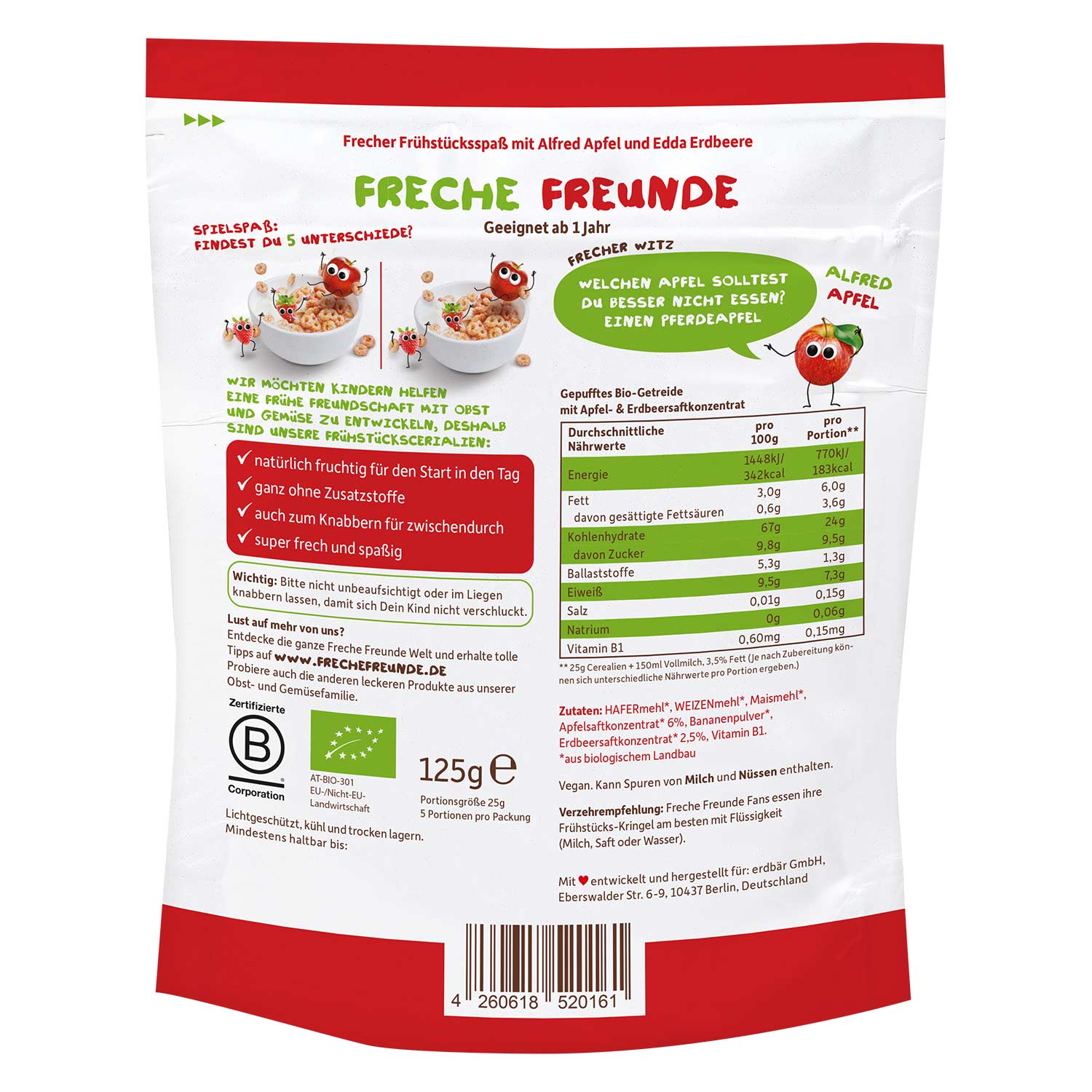 FRECHE FREUNDE Frühstücks-Kringel Apf&Er neu 125 g