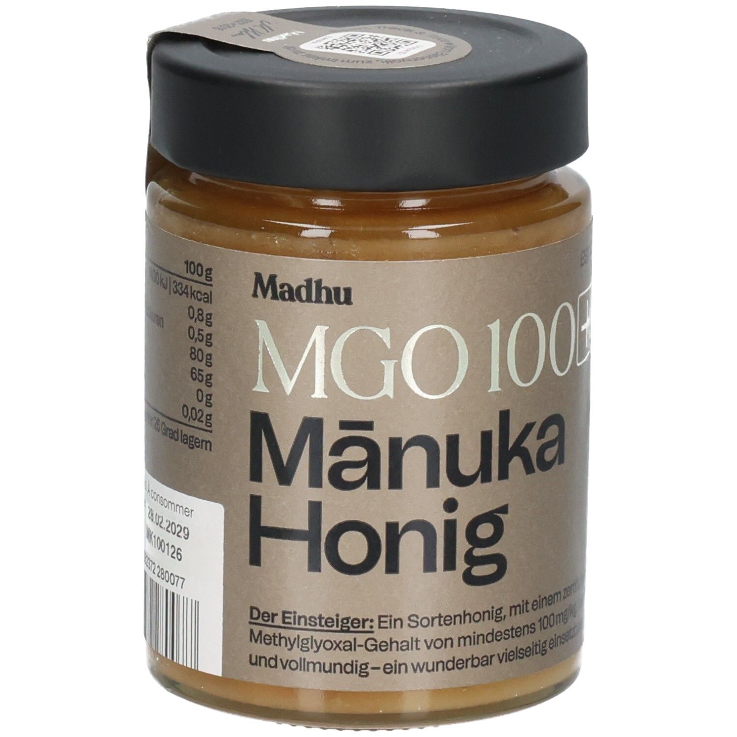 MADHU Manuka Honig MGO 100+ Glas 250 g