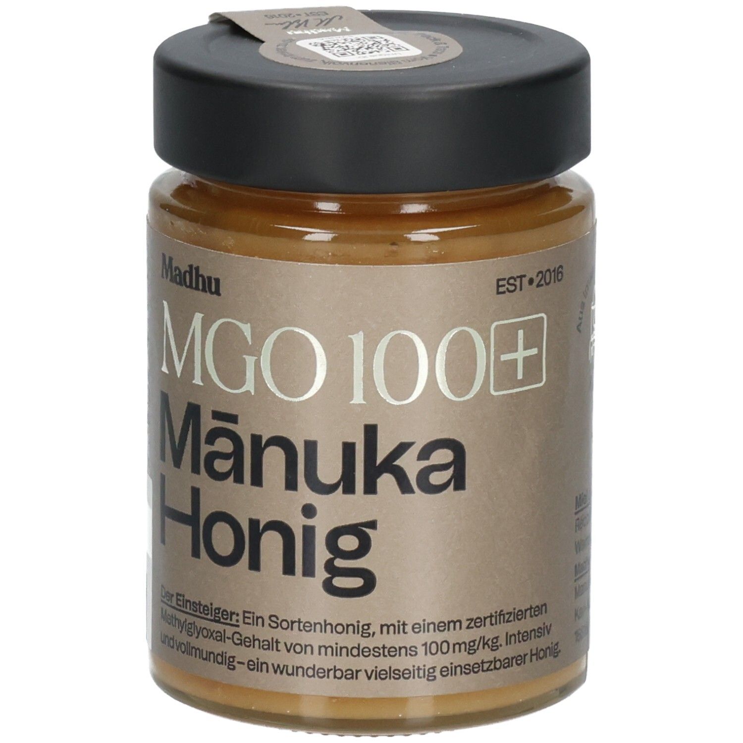 MADHU Manuka Honig MGO 100+ Glas 250 g