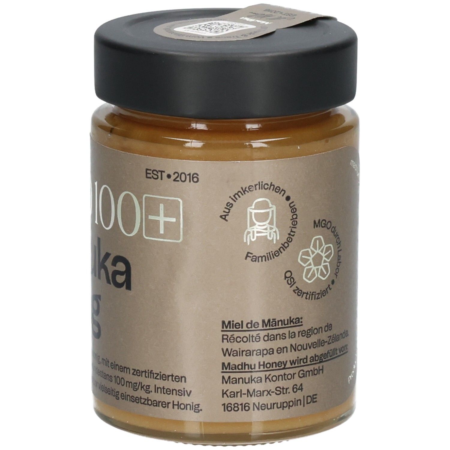 MADHU Manuka Honig MGO 100+ Glas 250 g