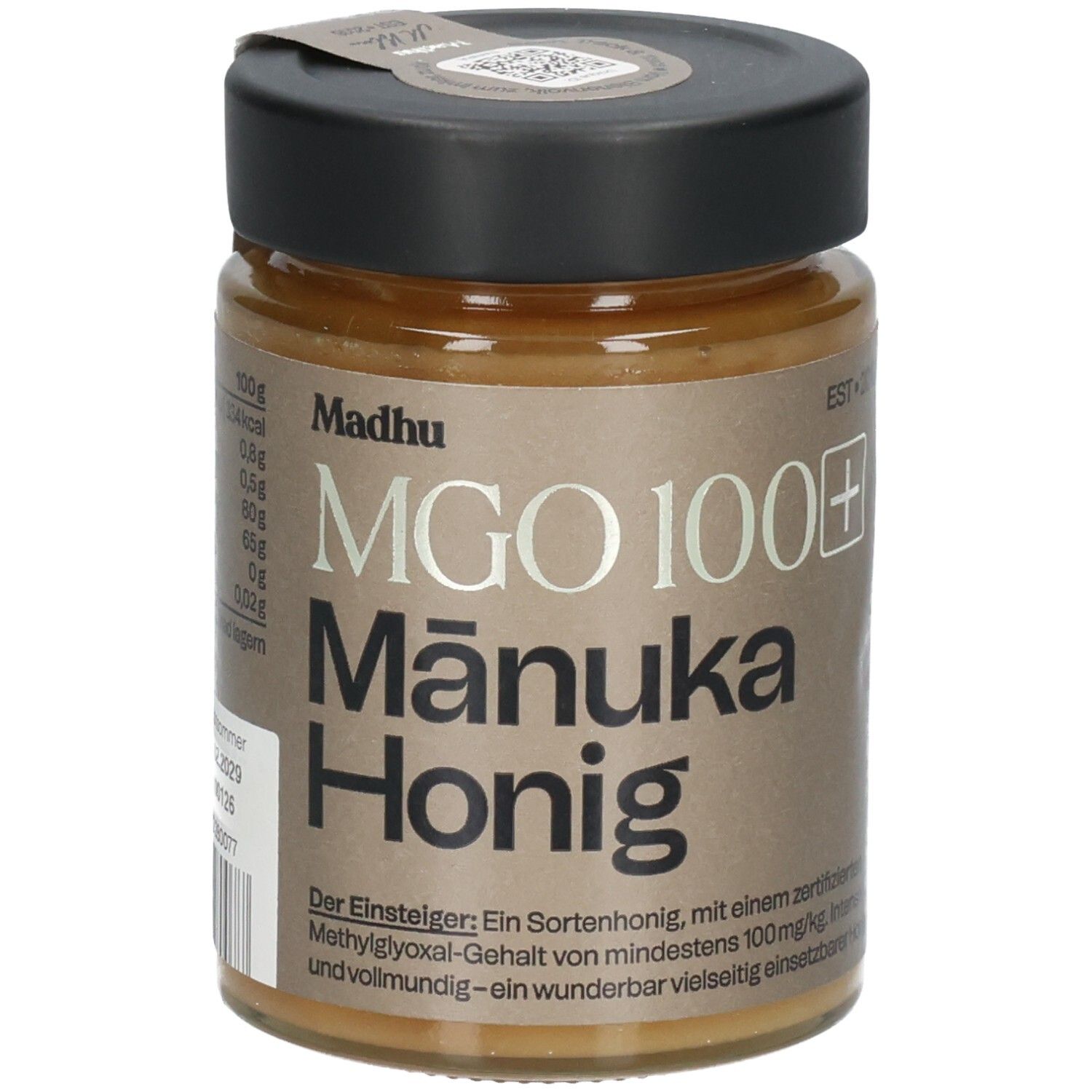MADHU Manuka Honig MGO 100+ Glas 250 g