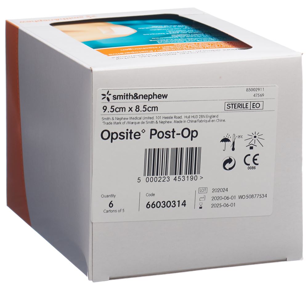 OPSITE POST OP Folienverb 9.5x8.5cm ster 6 x 5 Stk