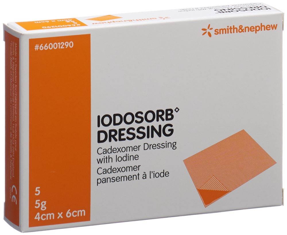 IODOSORB Dressing 5 g 4x6cm 5 Stk