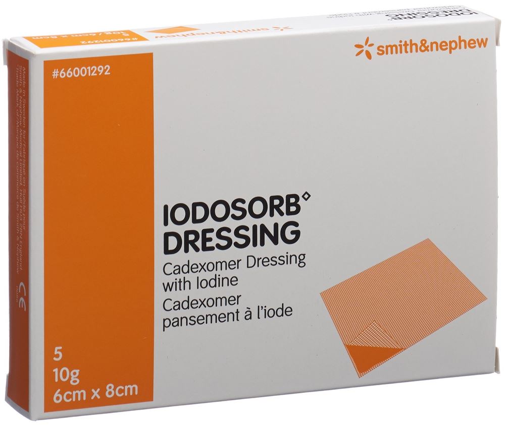 IODOSORB Dressing 10 g 6x8cm 5 Stk