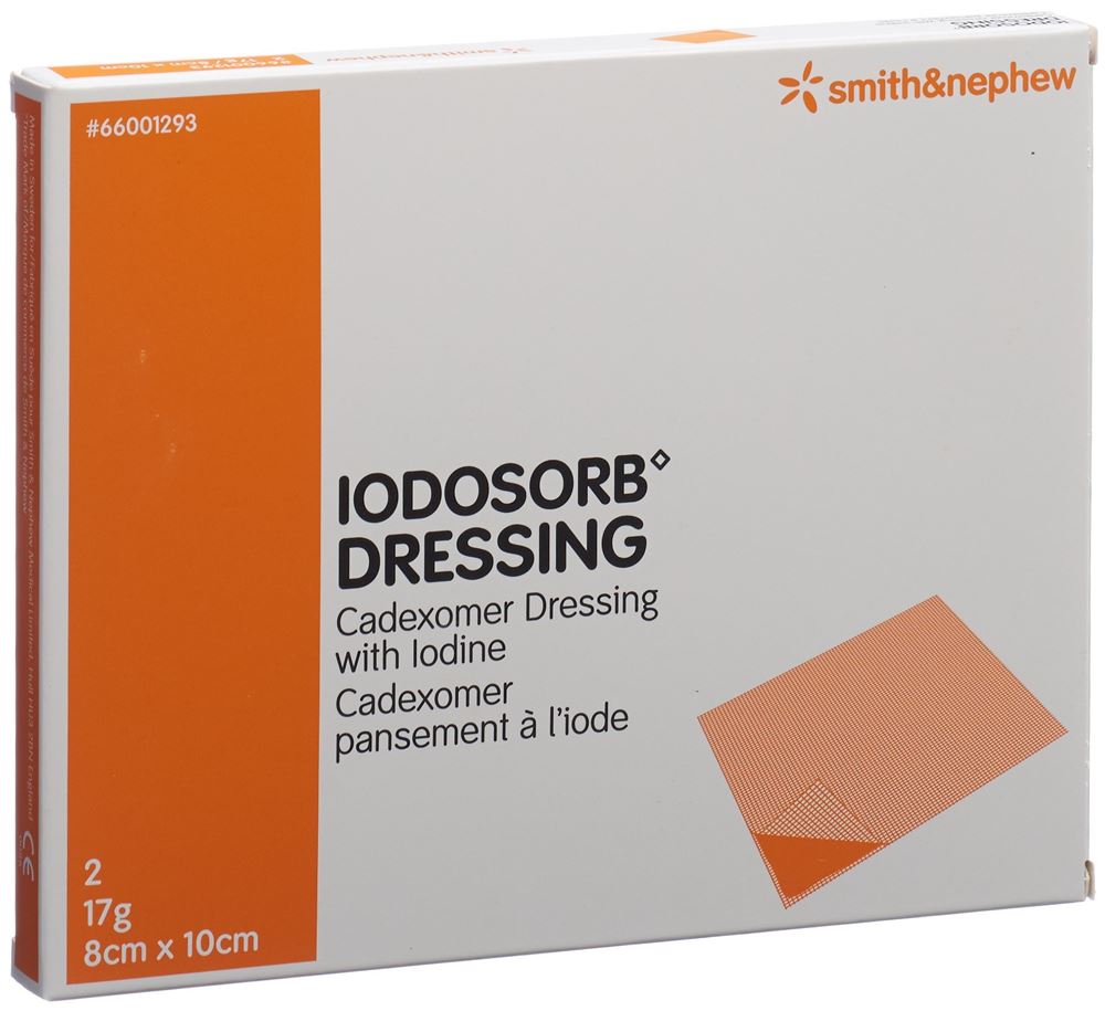 IODOSORB Dressing 17 g 8x10cm 2 Stk