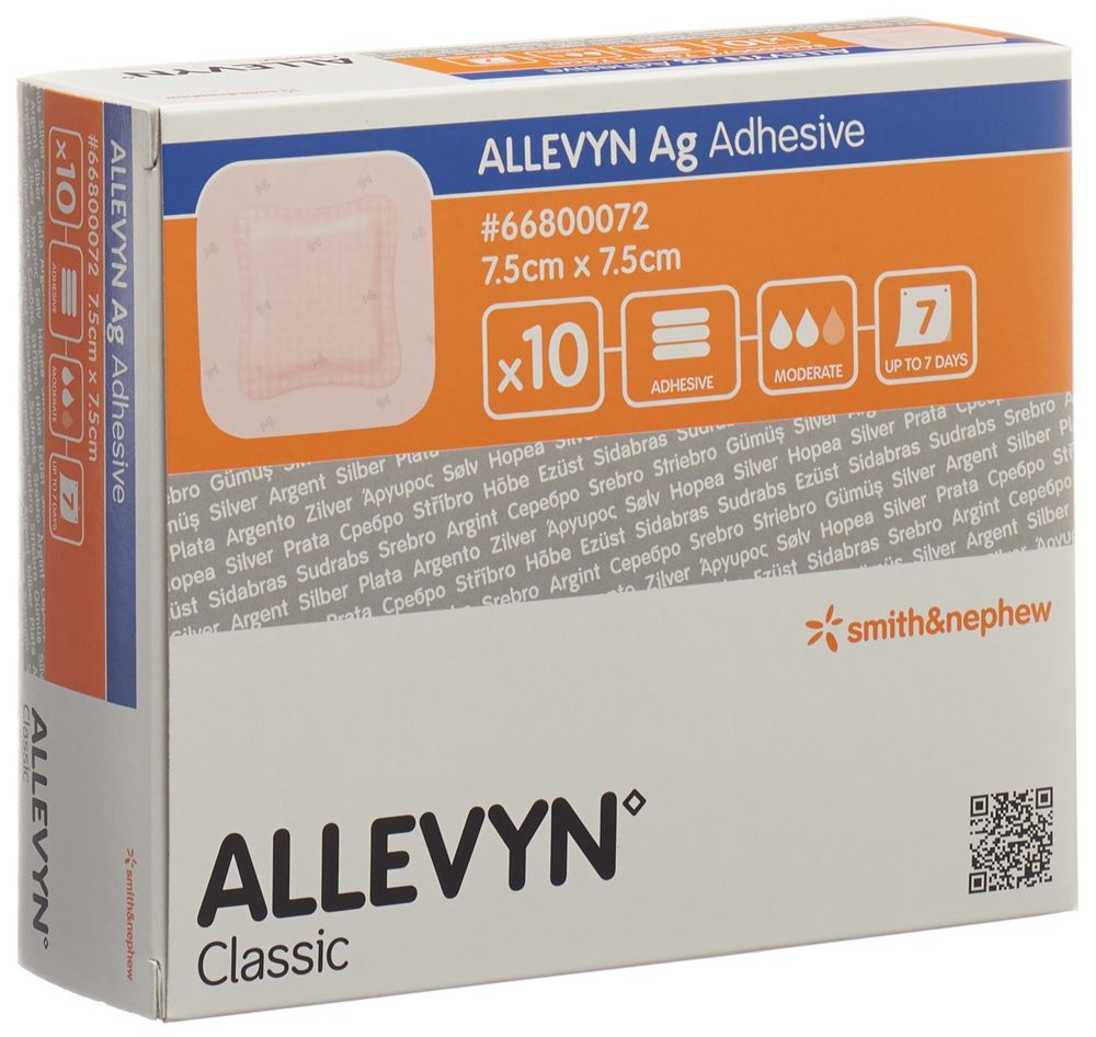 ALLEVYN AG ADHESIVE Wundkompr 7.5x7.5cm 10 Stk