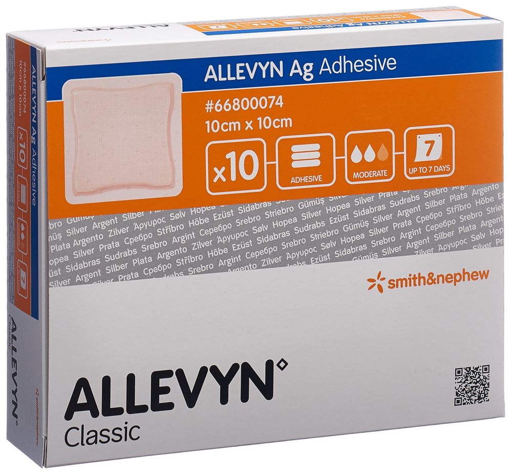ALLEVYN AG ADHESIVE Wundkompr 10x10cm 10 Stk