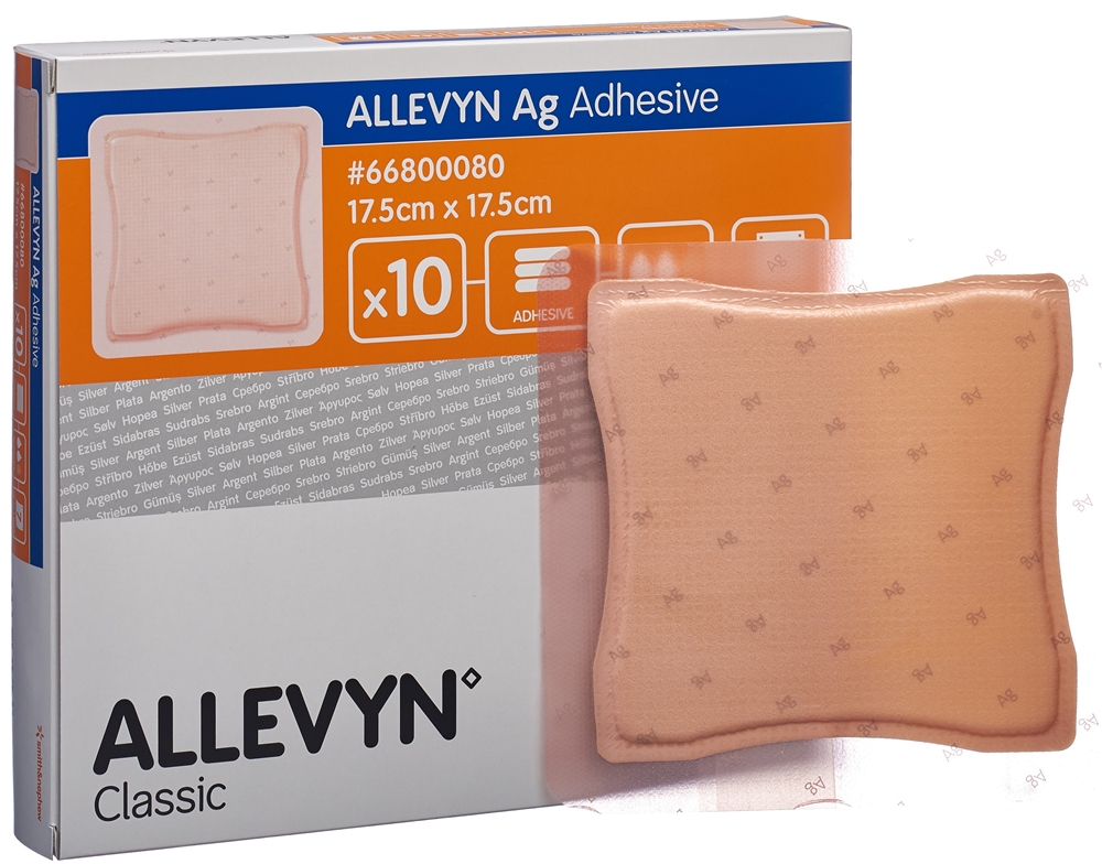 ALLEVYN AG ADHESIVE Wundkompr 17.5x17.5cm 10 Stk